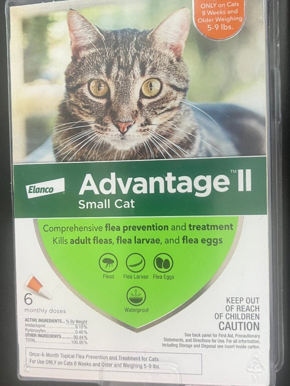 Advantage II Flea Treatment For Small Cats 5-9lbs 6 Doses Topical